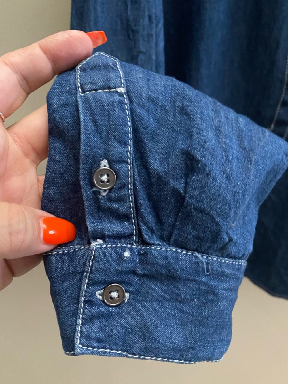 Pilcro Ski motif long sleeve denim button down - Picture 5 of 9